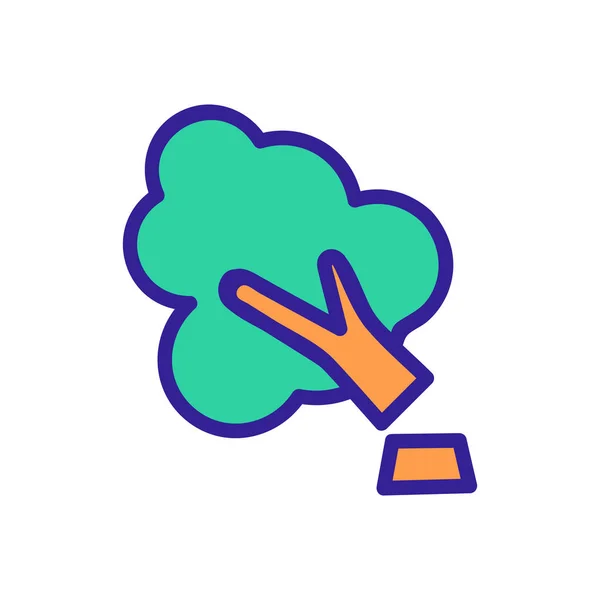Couper les arbres icône vecteur. Illustration de symbole de contour isolé — Image vectorielle