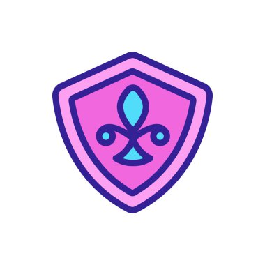 Sancak simgesi vektörü. İzole edilmiş kontür sembolü gösterimi