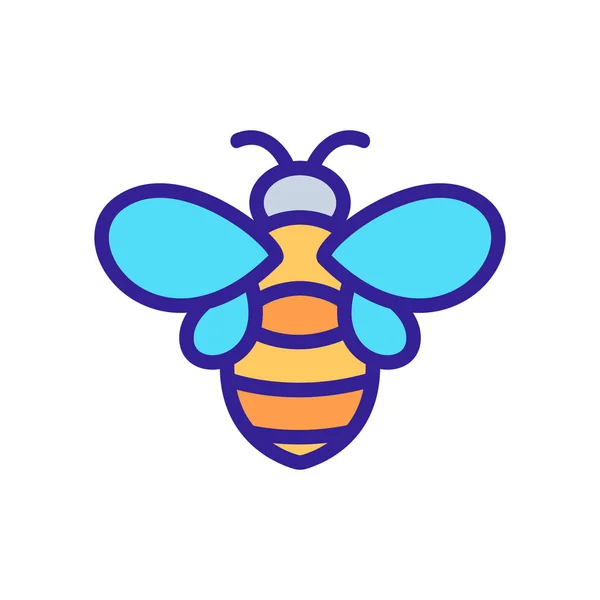 Icono de abeja vector. Ilustración del símbolo de contorno aislado — Archivo Imágenes Vectoriales