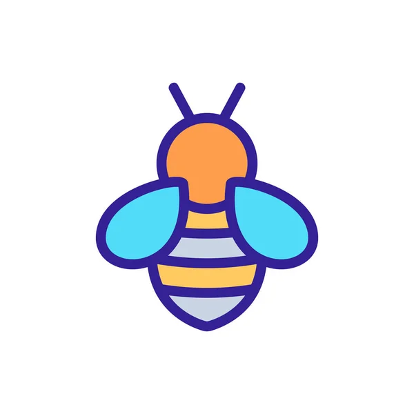 Včelí ikona vektor. Izolovaný obrysový symbol ilustrace — Stockový vektor