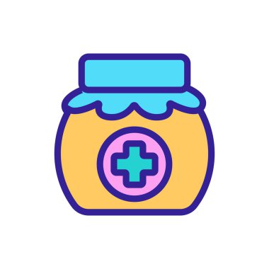 Bal ikonu vektörü. İzole edilmiş kontür sembolü gösterimi