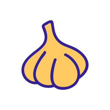 Sarımsak ikonu vektörü. İzole edilmiş kontür sembolü gösterimi