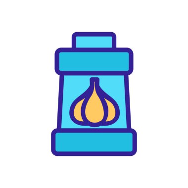 Sarımsak ikonu vektörü. İzole edilmiş kontür sembolü gösterimi