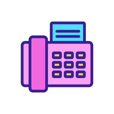 faks simgesi vektörü. İzole edilmiş kontür sembolü gösterimi