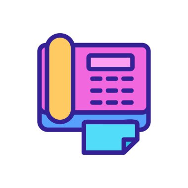 faks simgesi vektörü. İzole edilmiş kontür sembolü gösterimi