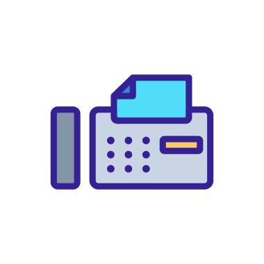 faks simgesi vektörü. İzole edilmiş kontür sembolü gösterimi