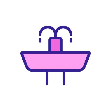 Çeşme içme vektörü ikonu. İzole edilmiş kontür sembolü gösterimi