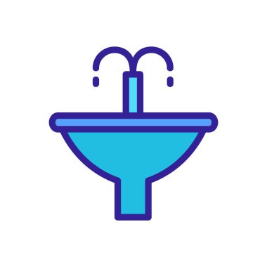 Çeşme içme vektörü ikonu. İzole edilmiş kontür sembolü gösterimi