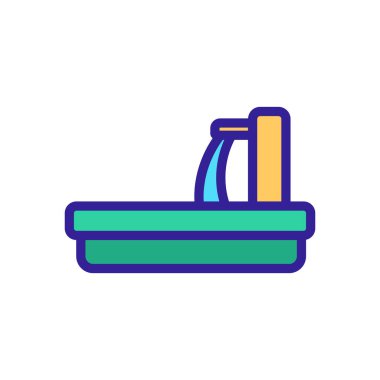 Çeşme içme vektörü ikonu. İzole edilmiş kontür sembolü gösterimi