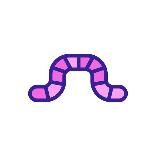 Wurm-Symbolvektor. Isolierte Kontursymboldarstellung — Stockvektor