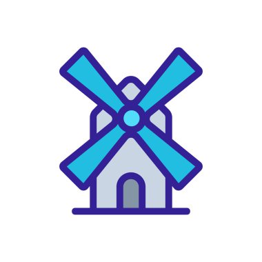 Yel değirmeni ikon vektörü. İzole edilmiş kontür sembolü gösterimi