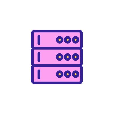 Veritabanı bir simge vektörü. İzole edilmiş kontür sembolü gösterimi