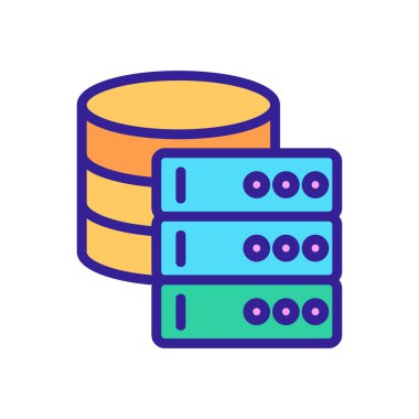 Veritabanı bir simge vektörü. İzole edilmiş kontür sembolü gösterimi