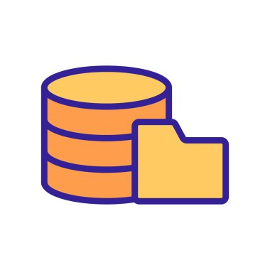 Veritabanı bir simge vektörü. İzole edilmiş kontür sembolü gösterimi