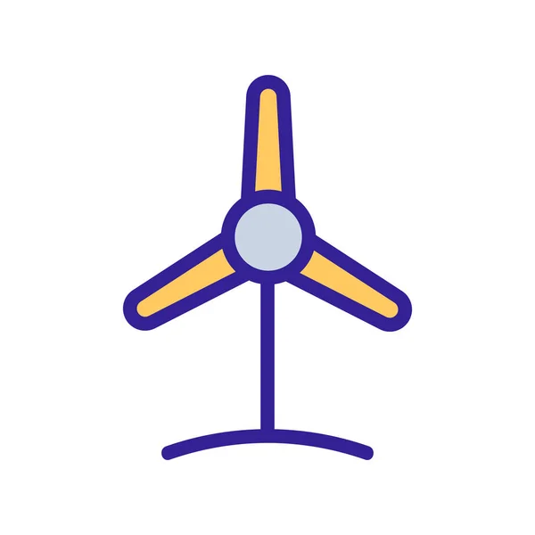 風力発電機ミルアイコンベクトル。独立した輪郭シンボルイラスト — ストックベクタ