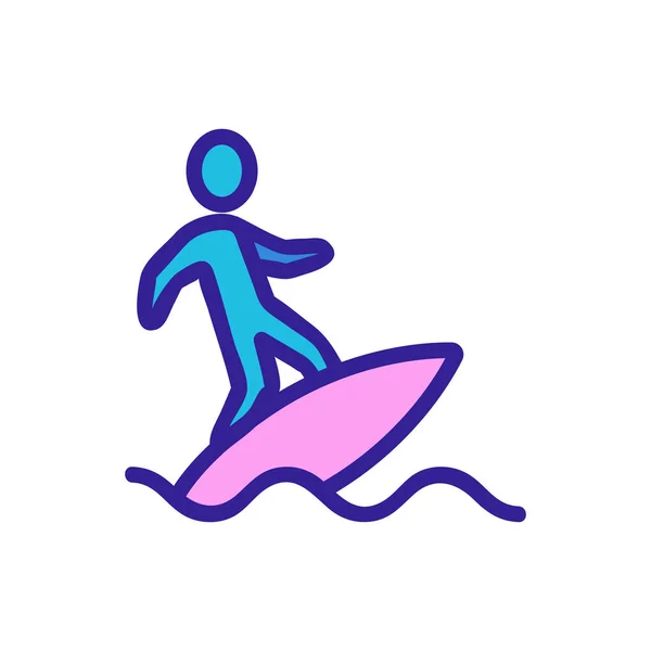Planche de surf icône de plage vecteur. Illustration de symbole de contour isolé — Image vectorielle