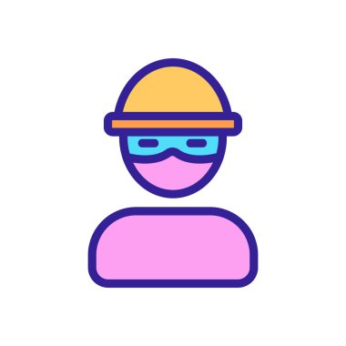 Suçlu hırsız bir gangster ikon vektörü. İzole edilmiş kontür sembolü gösterimi