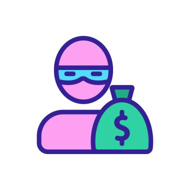 Suçlu hırsız bir gangster ikon vektörü. İzole edilmiş kontür sembolü gösterimi