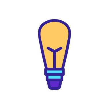 Ampul simgesi vektörü. İzole edilmiş kontür sembolü gösterimi