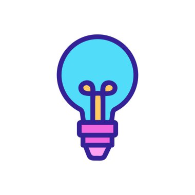 Ampul simgesi vektörü. İzole edilmiş kontür sembolü gösterimi