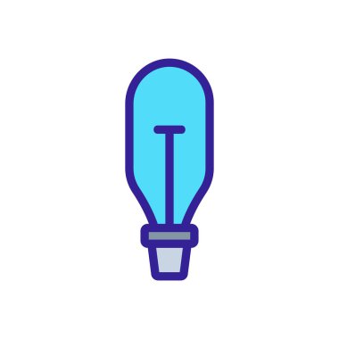 Ampul simgesi vektörü. İzole edilmiş kontür sembolü gösterimi