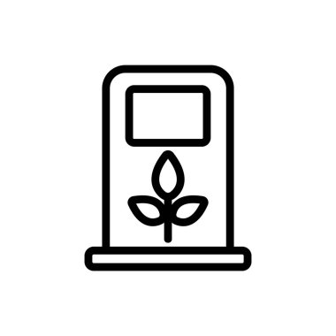 Biyoyakıt ikon vektörü. İzole edilmiş kontür sembolü gösterimi