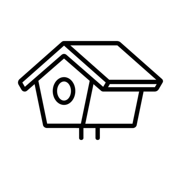 Casa de aves vector icono. Ilustración del símbolo de contorno aislado — Archivo Imágenes Vectoriales