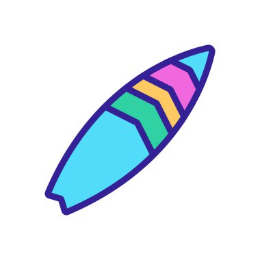 Sörf tahtası deniz sahili ikonu taşıyıcısı. İzole edilmiş kontür sembolü gösterimi