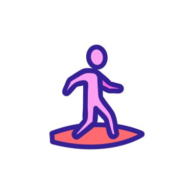 Sörf tahtası deniz sahili ikonu taşıyıcısı. İzole edilmiş kontür sembolü gösterimi