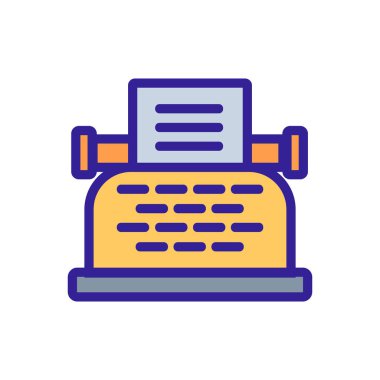 typewriter icon vector. Isolated contour symbol illustration
