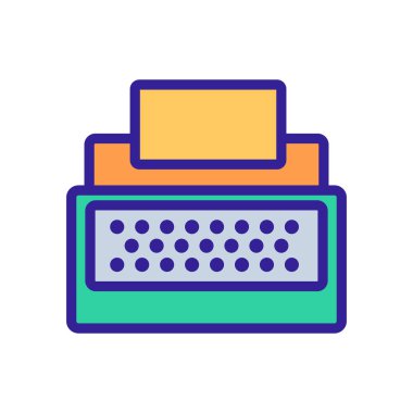 typewriter icon vector. Isolated contour symbol illustration