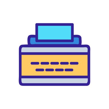 typewriter icon vector. Isolated contour symbol illustration