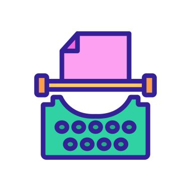 typewriter icon vector. Isolated contour symbol illustration