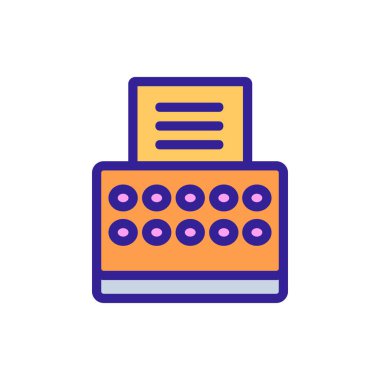 typewriter icon vector. Isolated contour symbol illustration