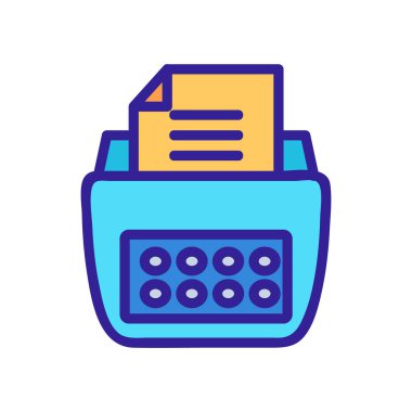 typewriter icon vector. Isolated contour symbol illustration