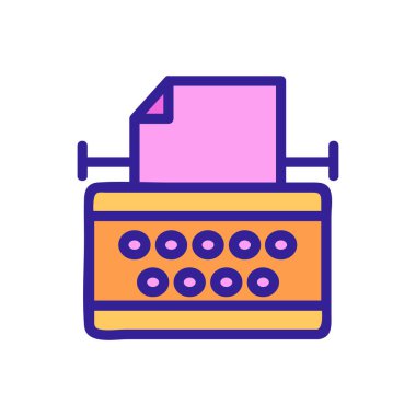 typewriter icon vector. Isolated contour symbol illustration