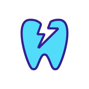 Diş ağrısı ikonu vektörü. İzole edilmiş kontür sembolü gösterimi