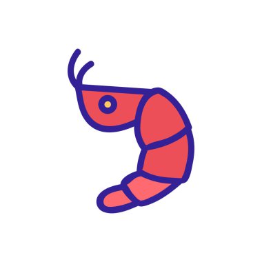 shrimp icon vector. Isolated contour symbol illustration