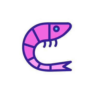 shrimp icon vector. Isolated contour symbol illustration