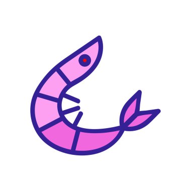 shrimp icon vector. Isolated contour symbol illustration