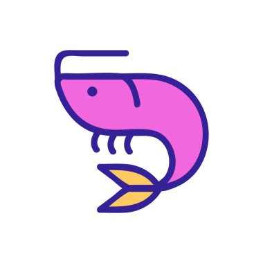 shrimp icon vector. Isolated contour symbol illustration