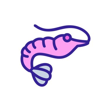 shrimp icon vector. Isolated contour symbol illustration