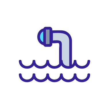 Periscope submarine icon vector. Isolated contour symbol illustration