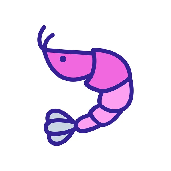 Crevettes icône vecteur. Illustration de symbole de contour isolé — Image vectorielle