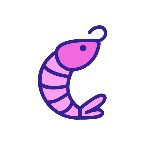 Shrimp icon vector. Isolated contour symbol illustration — Stock Vector