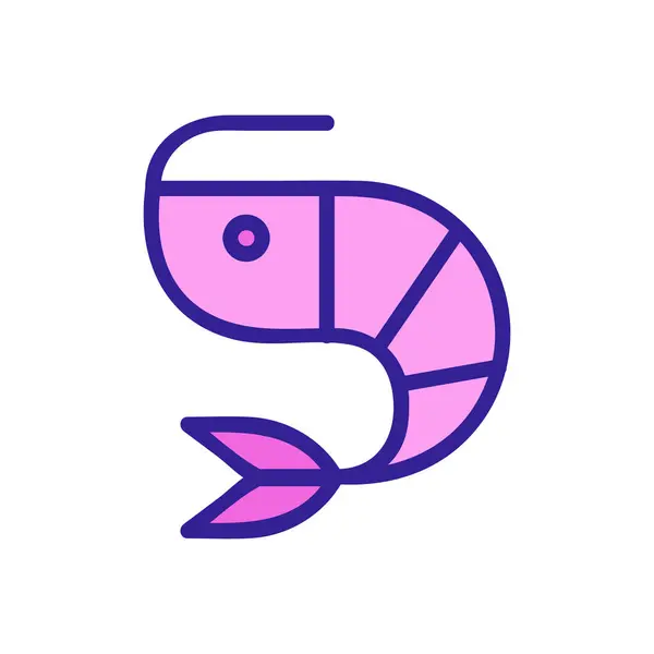 Shrimp icon vector. Isolated contour symbol illustration — Wektor stockowy