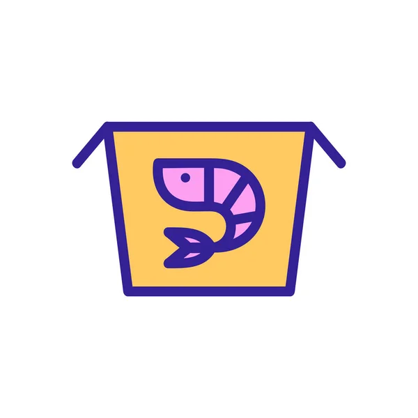 Shrimp icon vector. Isolated contour symbol illustration — Stok Vektör