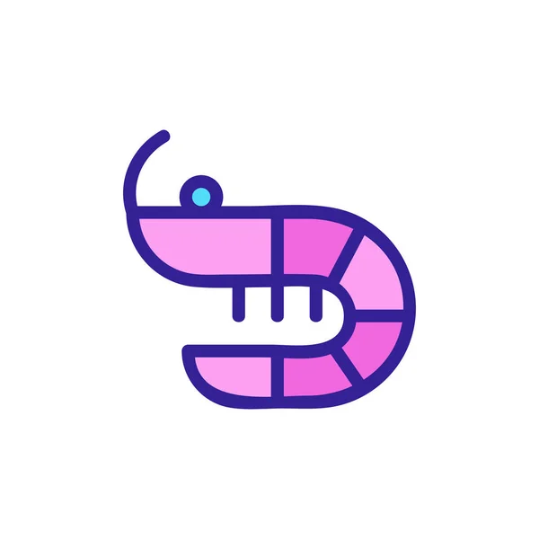 Shrimp icon vector. Isolated contour symbol illustration — Stockvector