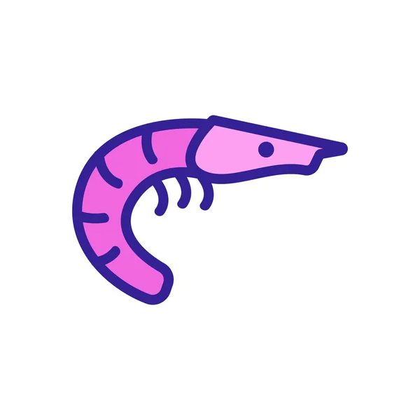 Crevettes icône vecteur. Illustration de symbole de contour isolé — Image vectorielle
