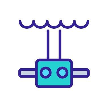 Periscope submarine icon vector. Isolated contour symbol illustration